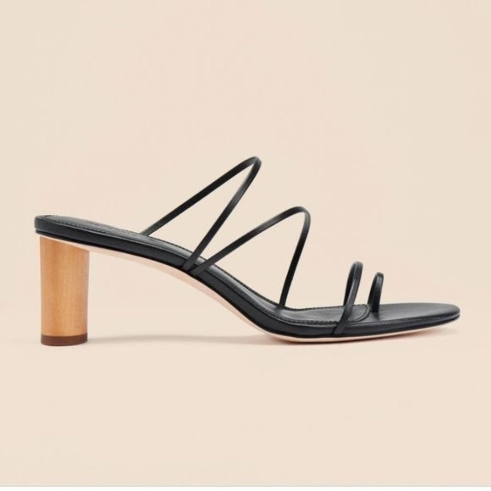 Reformation Rachel Leather Sandals in Black New - Picture 2 of 11